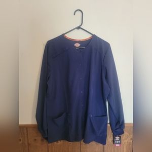 NWT Dickies Blue Scrub Jacket Size XL